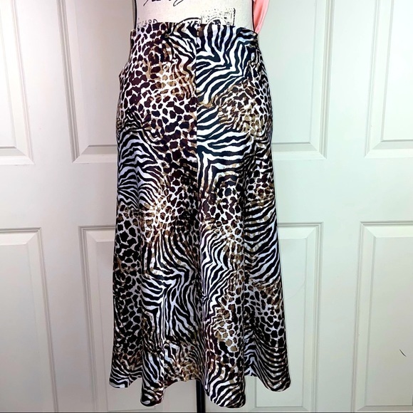 NWT Anne Klein Animal Print Patterned A-Line Skirt - Picture 7 of 12